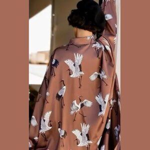 Posh Satin Crane Eternal Youth Playsuit [TOP ONLY]